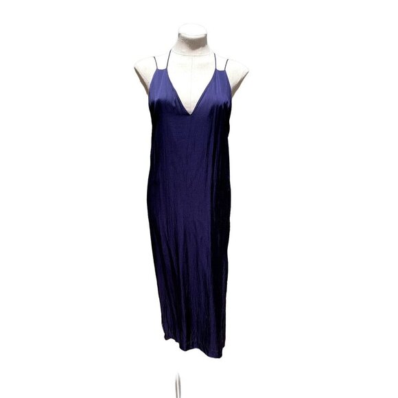 Stockholm Atelier & Other Stories Satin Slip Dress Midnight Blue US 8 - Picture 1 of 12